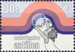 Stamp, Child throwing ball into air, Netherlands Antilles,  