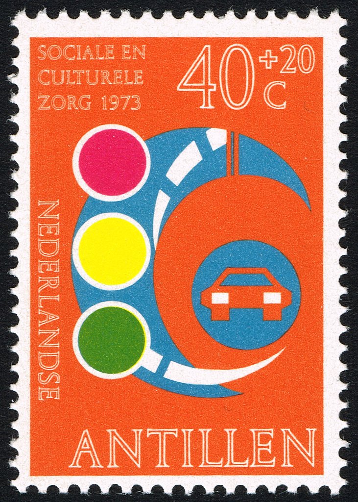 Traffic light, road and car