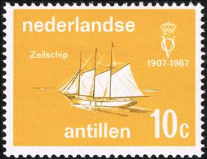 Stamp, Sailing ship, Netherlands Antilles,  , Ships