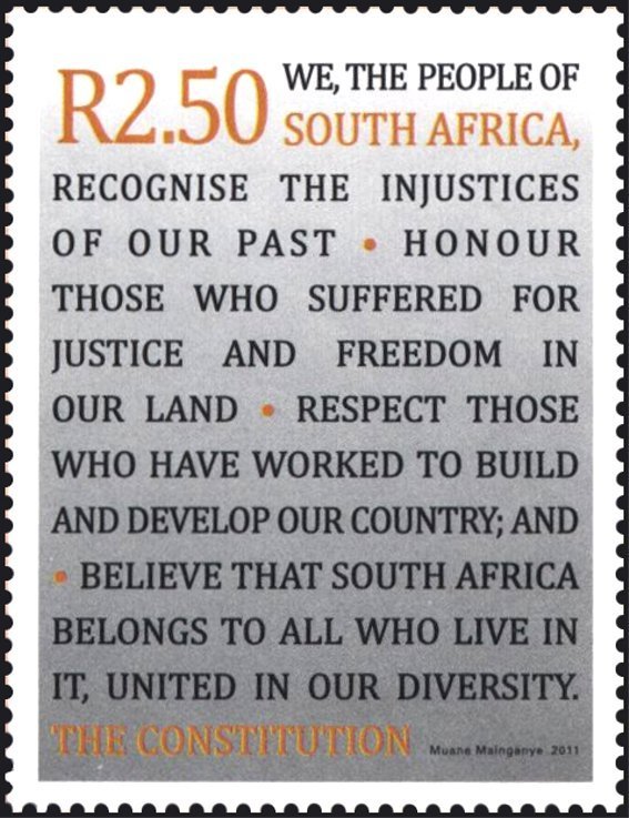 15th anniv. Constitution of the SA Republic, from m/s