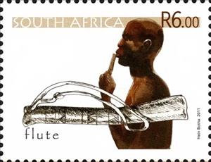 Stamp, Flute, South Africa,  , Musical Instruments