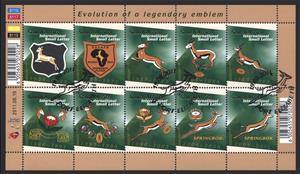 Mini Sheet, Evolution of the Emblem, South Africa,  , Stylized Animals, Sport, Rugby