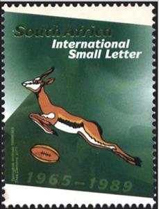 Stamp, Evolution of the Emblem, South Africa,  , Stylized Animals, Sport, Rugby