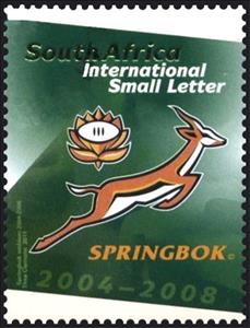 Stamp, Evolution of the Emblem, South Africa,  , Stylized Animals, Sport, Rugby