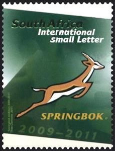 Stamp, Evolution of the Emblem, South Africa,  , Stylized Animals, Sport, Rugby