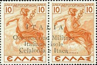 Airmail Greece Stamp Overprinted - "ITALIA ...isole..."