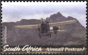 Stamp, Cent. of the first South African aerial post flight, from m/, South Africa,  