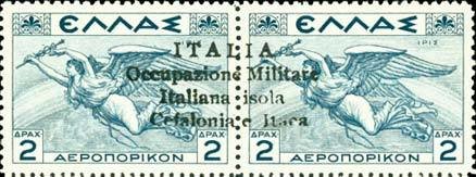 Airmail Greece Stamp Overprinted - "ITALIA ...isola..."