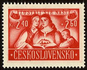 Stamp, Czechs and Slovaks return home, Czechoslovakia,  