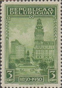 Stamp, Independence Square Montevideo, Uruguay,  