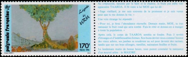 Se-tenant, Uru, French Polynesia,  