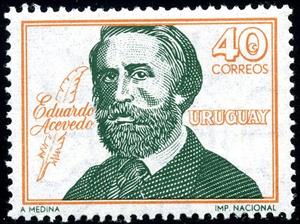 Stamp, Eduardo Acevedo (1815-1863), writer, Uruguay,  