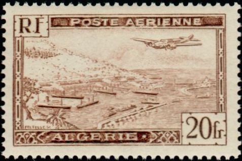 Plane over Algiers harbor