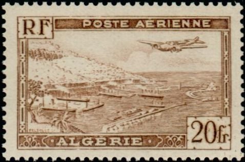 Plane over Algiers harbor