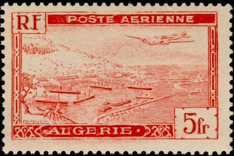 Plane over Algiers harbor