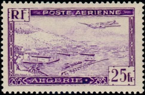 Plane over Algiers harbor