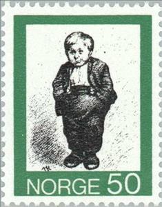 Stamp, "The Little Boy", Norway,  , Fairy Tales
