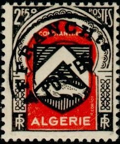Stamp, Coat of arms of Constantine - precancelled, Algeria,  , Heraldic Animals, Coats of Arms