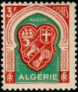 Stamp, Coat of arms of Algiers, Algeria,  , Heraldic Animals, Coats of Arms