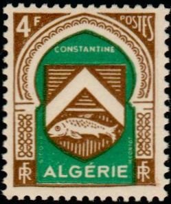 Stamp, Coat of arms of Constantine, Algeria,  , Heraldic Animals, Coats of Arms