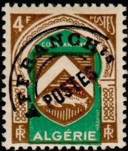 Stamp, Coat of arms of Constantine - precancelled, Algeria,  , Heraldic Animals, Coats of Arms