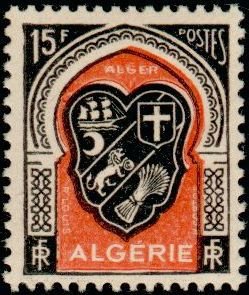 Stamp, Coat of arms of Algiers, Algeria,  , Heraldic Animals, Coats of Arms
