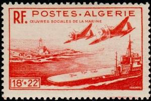 Stamp, M/V Arromanches, Algeria,  , Ships, Lighthouses, Military Forces, Aviation, Air Forces, Navies, Aircrafts, Warships