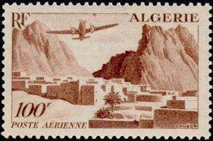 Stamp, Gorges d'El Kantara-El Kantara Gorges, Algeria,  , Aviation, Aircrafts
