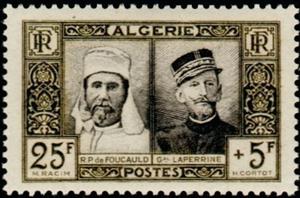 Stamp, Père de Foucauld & général Laperrine, Algeria,  