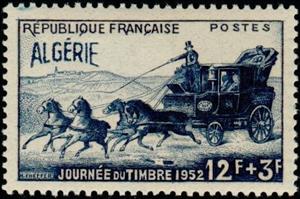Stamp, Diligence, Algeria,  , Postal Services, Horses, Postal Traffic, Postal History, Carriages