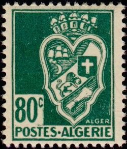 Stamp, Arms of Alger, Algeria,  