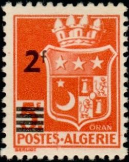 Stamp, armoirie d'Oran-coat of arms of Oran, Algeria,  