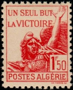 Stamp, Pour la victoire-For victory, Algeria,  