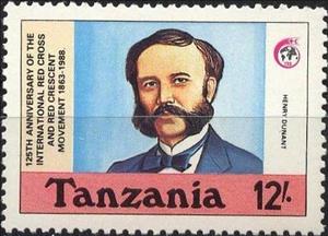 Stamp, Jean-Henry Dunant, founder, Tanzania,  , Red Cross and Red Crescent, Healthcare