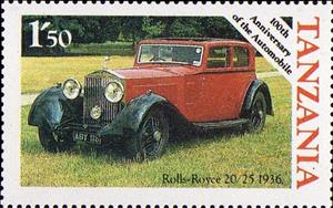Stamp, Rolls Royce 2025 1936, Tanzania,  , Cars