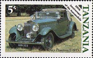 Stamp, Rolls Royce Phantom II 1932, Tanzania,  , Cars