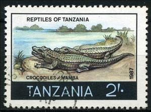 Stamp, Crocodile, Tanzania,  , Reptiles, Crocodiles, Animals (Fauna)