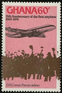 Stamp, Comet,Jetliner, Ghana,  , Aircrafts