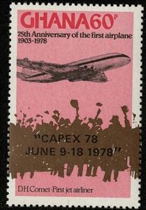 Stamp, Overprinted, Ghana,  , Aircrafts