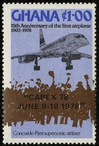 Stamp, Overprinted, Ghana,  , Aircrafts