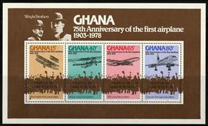 Souvenir Sheet, Overprinted, Ghana,  , Aircrafts