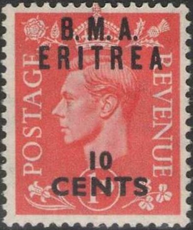 British Stamp Overprinted "B.M.A. Eritrea"