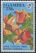 Stamp, Silk Cotton Tree, Gambia,  , Flowers