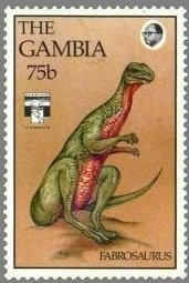 Stamp, Fabrosaurus, Gambia,  , Prehistorical Animals