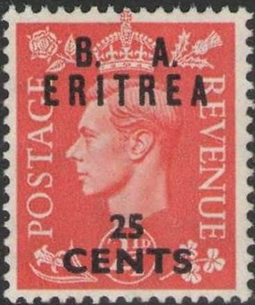 British Stamp Overprinted "B.A. Eritrea"