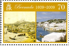 Stamp, Old and modern: Harbour scenes, Bermuda,  , Landscapes, Tourism, Photographs