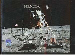 Souvenir Sheet, Lunar Module on Moon, Bermuda,  