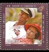 Stamp, Queen and Prince Philip, different, Bermuda,  , Royalty