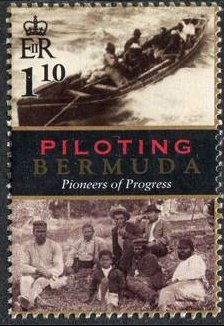 Boat in water, sailors and children on shore