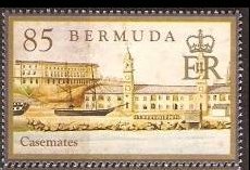 Casemate Barracks and Bermuda Dockyard, 1856, painting by un